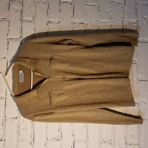 Xl gold tinsel cardigan blouse